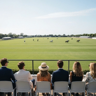 Spectators watching a polo match from a distance, enjoying the event with good etiquette